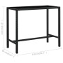 Mesa alta de jardín ratán sintético y vidrio negro 130x60x110cm de vidaXL, Mesas de jardín - Ref: Foro24-313461, Precio: 153,...