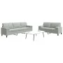 Juego de sofás con cojines 2 piezas terciopelo gris claro de , Sofás - Ref: Foro24-3278491, Precio: 501,86 €, Descuento: %