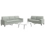 Juego de sofás con cojines 2 piezas terciopelo gris claro de , Sofás - Ref: Foro24-3278491, Precio: 499,19 €, Descuento: %