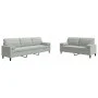 Set of sofas with 2 light gray velvet cushions by , Sofas - Ref: Foro24-3278491, Price: 502,09 €, Discount: %