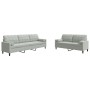 Zweiteiliges Sofaset mit Kissen aus hellgrauem Samt. von , Sofas - Ref: Foro24-3278491, Preis: 499,19 €, Rabatt: %
