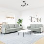 Set of sofas with 2 light gray velvet cushions by , Sofas - Ref: Foro24-3278491, Price: 499,19 €, Discount: %