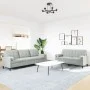 Set of sofas with 2 light gray velvet cushions by , Sofas - Ref: Foro24-3278491, Price: 502,09 €, Discount: %