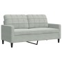 Zweiteiliges Sofaset mit Kissen aus hellgrauem Samt. von , Sofas - Ref: Foro24-3278491, Preis: 499,19 €, Rabatt: %