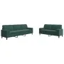 2-piece dark green velvet sofa set with cushions by , Sofas - Ref: Foro24-3278493, Price: 603,09 €, Discount: %