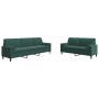 Zweiteiliges Sofaset mit dunkelgrünen Samtkissen. von , Sofas - Ref: Foro24-3278493, Preis: 613,66 €, Rabatt: %