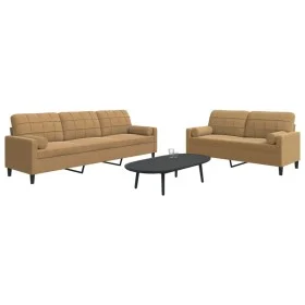 2-piece brown velvet sofa set with cushions by , Sofas - Ref: Foro24-3278498, Price: 539,13 €, Discount: %