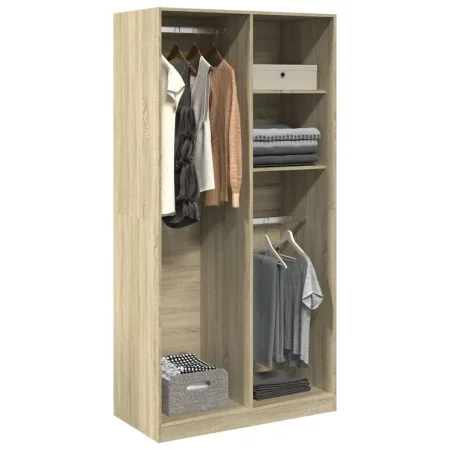 Schrank aus Sperrholz in Eiche Sonoma Farbe, 100x50x200 cm. von , Kleiderschränke - Ref: Foro24-3307767, Preis: 177,08 €, Rab...