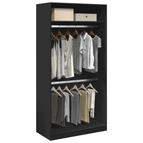 Black plywood wardrobe 100x50x200 cm by , Wardrobes - Ref: Foro24-3307802, Price: 195,15 €, Discount: %