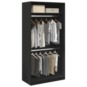 Schwarzer Sperrholzschrank 100x50x200 cm von , Kleiderschränke - Ref: Foro24-3307802, Preis: 194,70 €, Rabatt: %