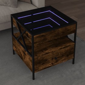 Mitteltisch mit Infinity LED in geräucherter Eiche 50x50x51 cm von , Couchtisch - Ref: Foro24-847714, Preis: 87,47 €, Rabatt: %