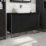 Engineered wood bathroom sink cabinet in black, 91x35x60 cm by , Bathroom furniture - Ref: Foro24-848659, Price: 120,24 €, Di...