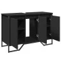 Engineered wood bathroom sink cabinet in black, 91x35x60 cm by , Bathroom furniture - Ref: Foro24-848659, Price: 120,24 €, Di...