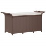 Gartenbank mit braunem Kunststoff-Rattan-Kissen 116x46x57 cm. von , Gartenbänke - Ref: Foro24-363419, Preis: 114,76 €, Rabatt: %