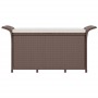 Gartenbank mit braunem Kunststoff-Rattan-Kissen 116x46x57 cm. von , Gartenbänke - Ref: Foro24-363419, Preis: 114,76 €, Rabatt: %