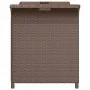 Banco de jardín con cojín ratán sintético marrón 116x46x57 cm de , Bancos de jardín - Ref: Foro24-363419, Precio: 112,81 €, D...