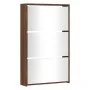 Mueble zapatero y espejo 3 niveles roble marrón 63x17x102,5 cm by , Shoe racks and shoe organizers - Ref: Foro24-342640, Pric...