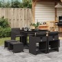 Set de comedor de jardín 9 pzas y cojines ratán sintético negro de , Conjuntos de jardín - Ref: Foro24-3211135, Precio: 321,8...