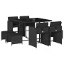 Set de comedor de jardín 9 pzas y cojines ratán sintético negro de , Conjuntos de jardín - Ref: Foro24-3211135, Precio: 393,8...