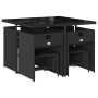 Set de comedor de jardín 9 pzas y cojines ratán sintético negro de , Conjuntos de jardín - Ref: Foro24-3211135, Precio: 321,8...