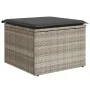 Garden stool with light gray synthetic rattan cushion 55x55x37cm by , Outdoor ottomans - Ref: Foro24-366181, Price: 62,01 €, ...