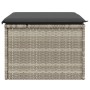 Taburete jardín con cojín ratán sintético gris claro 55x55x37cm de , Otomanas de exterior - Ref: Foro24-366181, Precio: 60,77 €