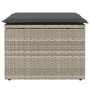 Taburete jardín con cojín ratán sintético gris claro 55x55x37cm de , Otomanas de exterior - Ref: Foro24-366181, Precio: 60,77 €