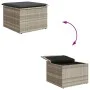 Garden stool with light gray synthetic rattan cushion 55x55x37cm by , Outdoor ottomans - Ref: Foro24-366181, Price: 62,01 €, ...