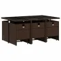 Garten-Essgruppe 11-teilig mit braunen Kunststoff-Rattan-Kissen. von , Gartensets - Ref: Foro24-3210609, Preis: 638,52 €, Rab...