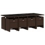 Set muebles de jardín 13 pzas y cojines ratán sintético marrón by , Garden sets - Ref: Foro24-3210621, Price: 769,54 €, Disco...