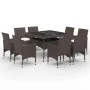9-piece garden dining set made of brown PE rattan with tempered glass. by , Garden sets - Ref: Foro24-3095895, Price: 654,56 ...