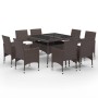 Set de comedor de jardín 9 pzas ratán PE vidrio templado marrón de , Conjuntos de jardín - Ref: Foro24-3095895, Precio: 663,4...