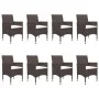 9-piece garden dining set made of brown PE rattan with tempered glass. by , Garden sets - Ref: Foro24-3095895, Price: 654,56 ...