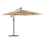 Gartenschirm mit LED-Lichtern, Stahlmast, braun, 246x246x230 cm. von , Sonnenschirme - Ref: Foro24-4005086, Preis: 214,81 €, ...