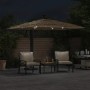Sombrilla de jardín con LEDs poste acero marrón 246x246x230 cm by , Umbrellas - Ref: Foro24-4005086, Price: 214,81 €, Discoun...