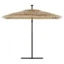 Sombrilla de jardín con LEDs poste acero marrón 246x246x230 cm by , Umbrellas - Ref: Foro24-4005086, Price: 194,35 €, Discoun...