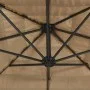 Sombrilla de jardín con LEDs poste acero marrón 246x246x230 cm by , Umbrellas - Ref: Foro24-4005086, Price: 194,35 €, Discoun...