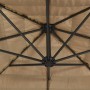 Sombrilla de jardín con LEDs poste acero marrón 246x246x230 cm by , Umbrellas - Ref: Foro24-4005086, Price: 214,81 €, Discoun...