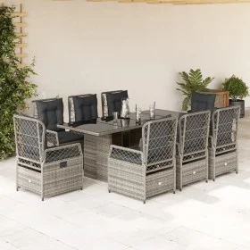 Set comedor jardín 9 pzas y cojines ratán sintético gris by , Garden sets - Ref: Foro24-3262929, Price: 964,79 €, Discount: %