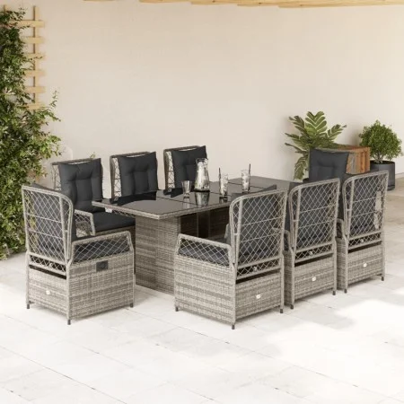 Set comedor jardín 9 pzas y cojines ratán sintético gris by , Garden sets - Ref: Foro24-3262929, Price: 964,79 €, Discount: %