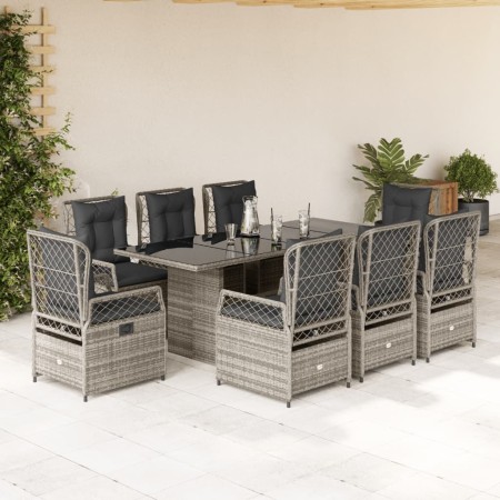 Set comedor jardín 9 pzas y cojines ratán sintético gris by , Garden sets - Ref: Foro24-3262929, Price: 978,97 €, Discount: %
