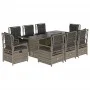 Set comedor jardín 9 pzas y cojines ratán sintético gris by , Garden sets - Ref: Foro24-3262929, Price: 964,79 €, Discount: %