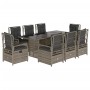 Set comedor jardín 9 pzas y cojines ratán sintético gris by , Garden sets - Ref: Foro24-3262929, Price: 978,97 €, Discount: %