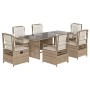 Set comedor de jardín 7 pzas con cojines ratán sintético beige by , Garden sets - Ref: Foro24-3262936, Price: 772,52 €, Disco...