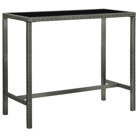 Synthetic rattan and gray glass high garden table 130x60x110cm by vidaXL, Garden tables - Ref: Foro24-313462, Price: 118,04 €...