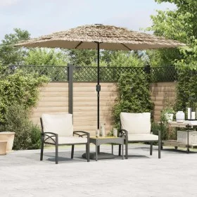 Gartenschirm mit LED-Lichtern, Stahlmast, braun, 248x248x248 cm. von , Sonnenschirme - Ref: Foro24-4005117, Preis: 136,11 €, ...