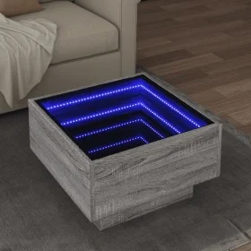Mesa de centro y LED madera ingeniería gris Sonoma 50x50x30 cm by , Coffee table - Ref: Foro24-847509, Price: 106,01 €, Disco...