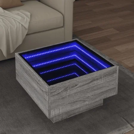 Mesa de centro y LED madera ingeniería gris Sonoma 50x50x30 cm by , Coffee table - Ref: Foro24-847509, Price: 106,01 €, Disco...