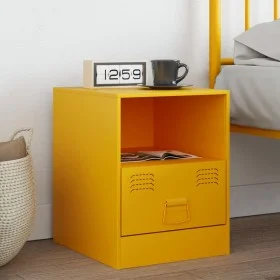 Mesita de noche acero amarillo mostaza 34,5x39x44 cm by , Nightstands - Ref: Foro24-841757, Price: 48,28 €, Discount: %