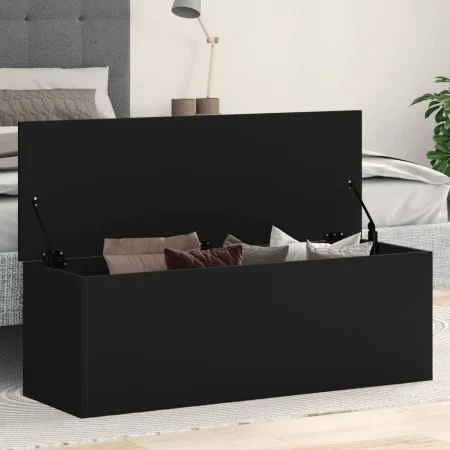 Caja de almacenaje madera de ingeniería negro 102x35x35 cm de , Baúles de almacenamiento - Ref: Foro24-840689, Precio: 82,45 ...
